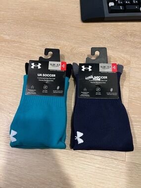 Under Armour UA Team Cushioned Over The Calf Athletic Socks Yth(13.5-4.5) Navy